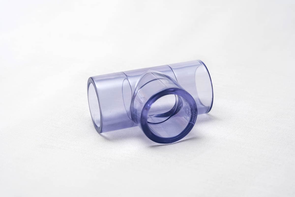 T transparent UPVC 90 grade DN16 pentru țeavă 25mm